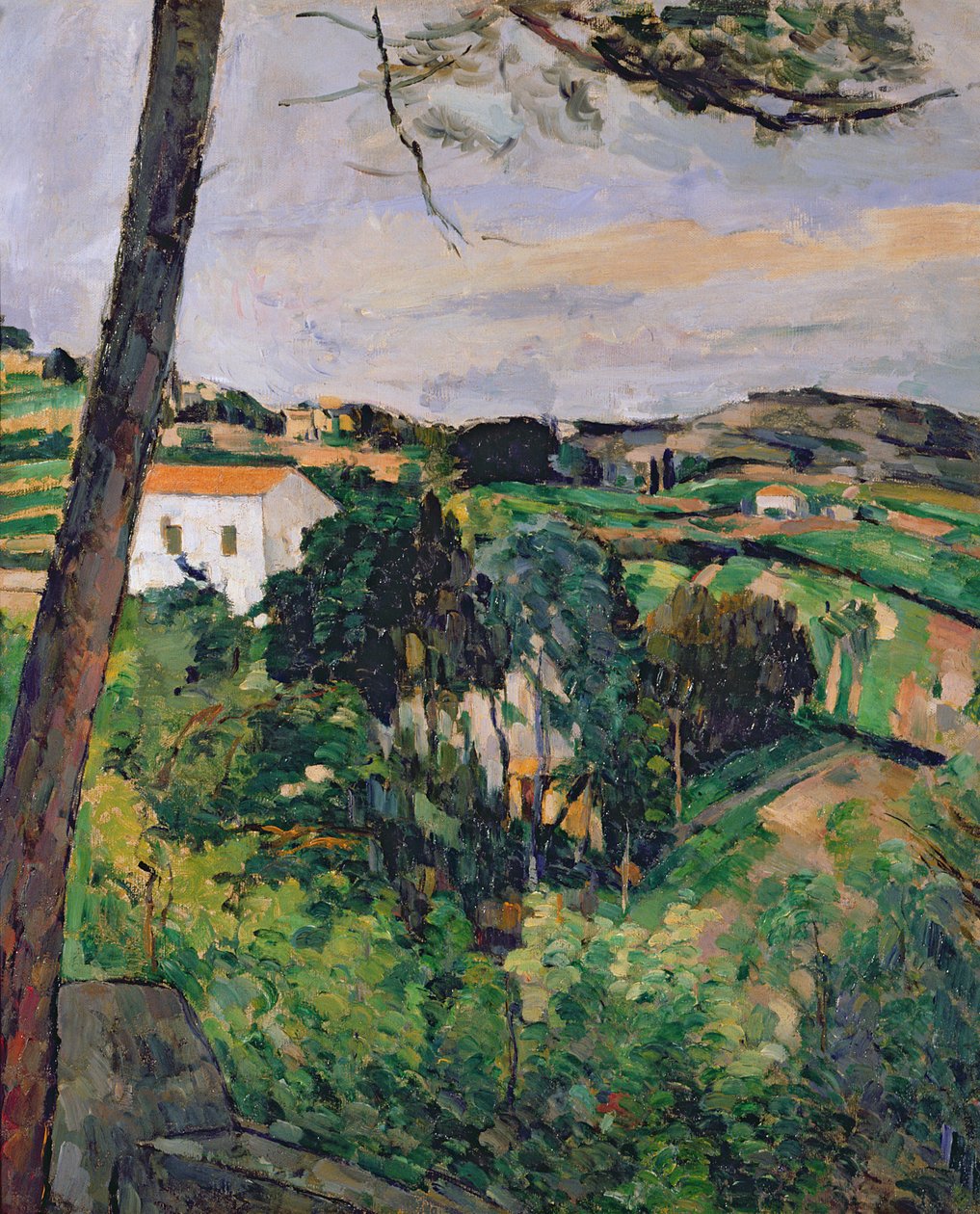 Paisaje con techo rojo o El pino en el Estaque, 1875-76 de Paul Cézanne