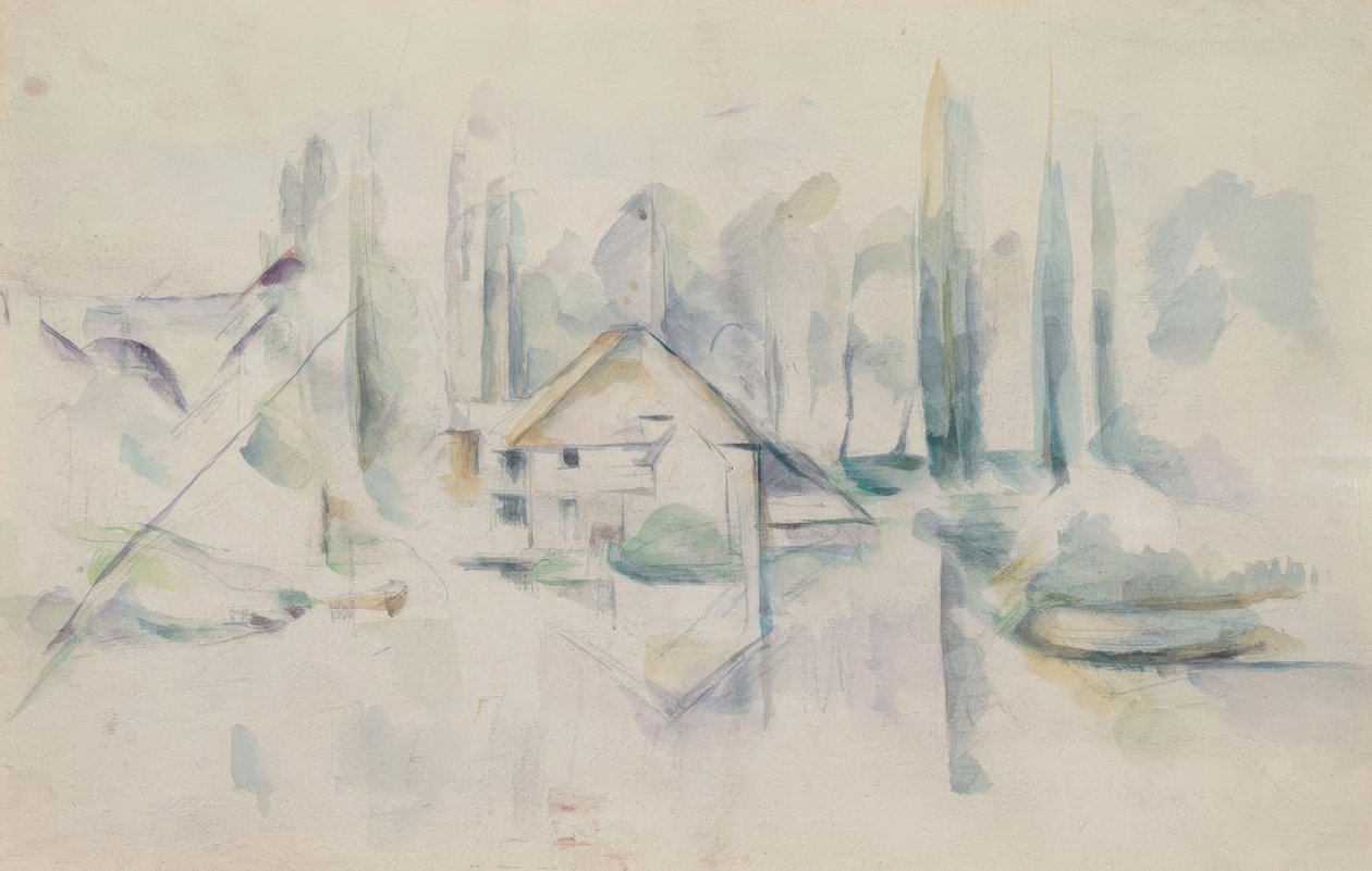 Casa al borde del agua de Paul Cézanne