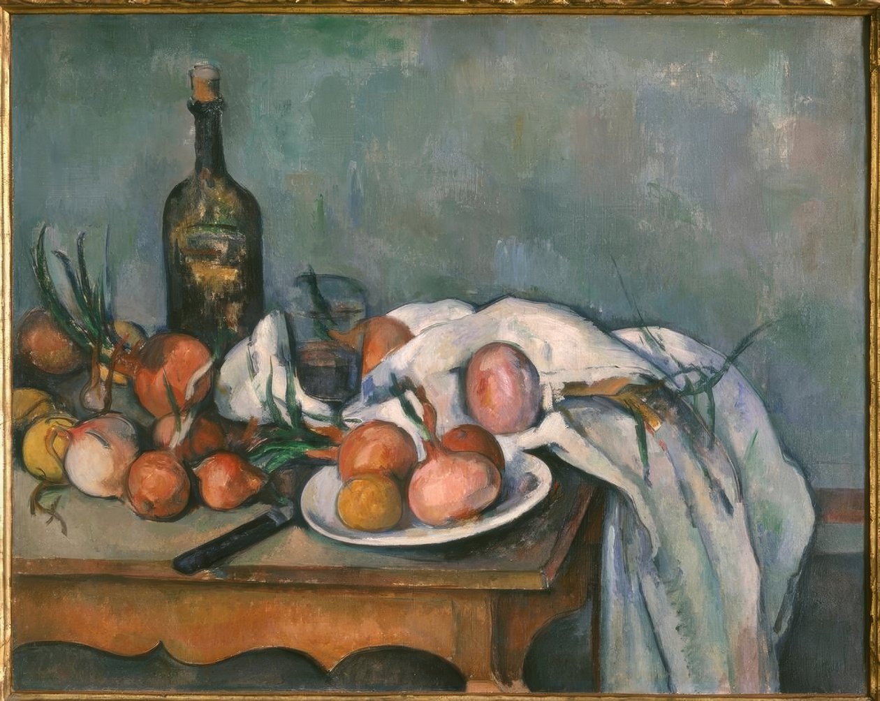 Naturaleza muerta con cebollas de Paul Cézanne