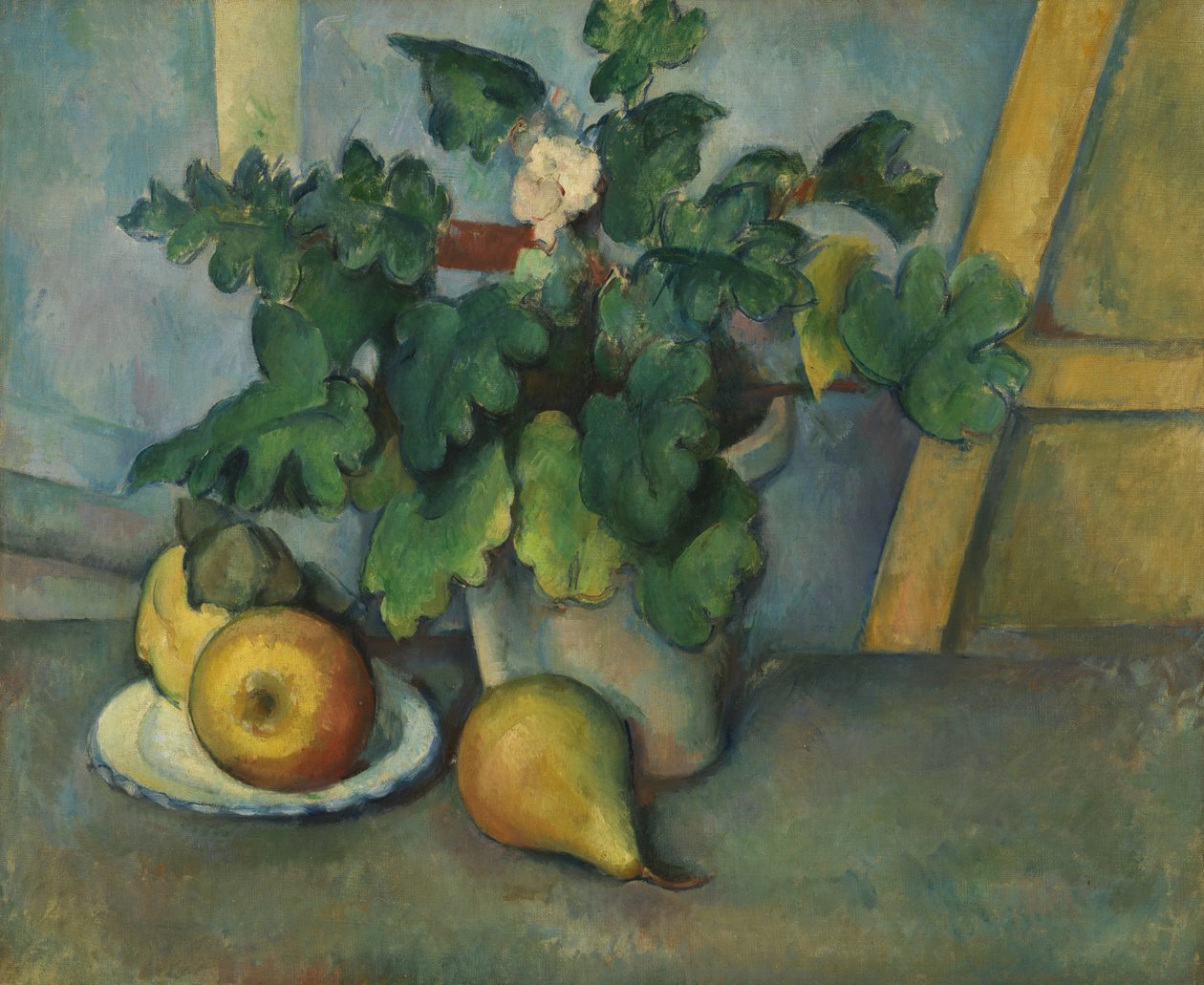Olla de flores y peras, c.1888-90 de Paul Cézanne