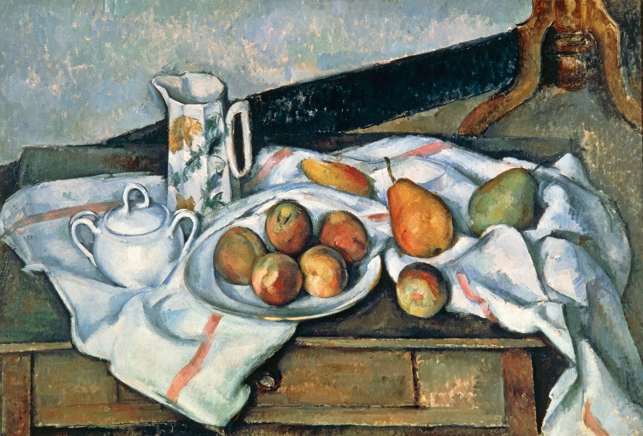 Naturaleza muerta de duraznos y peras, 1888-90 de Paul Cézanne