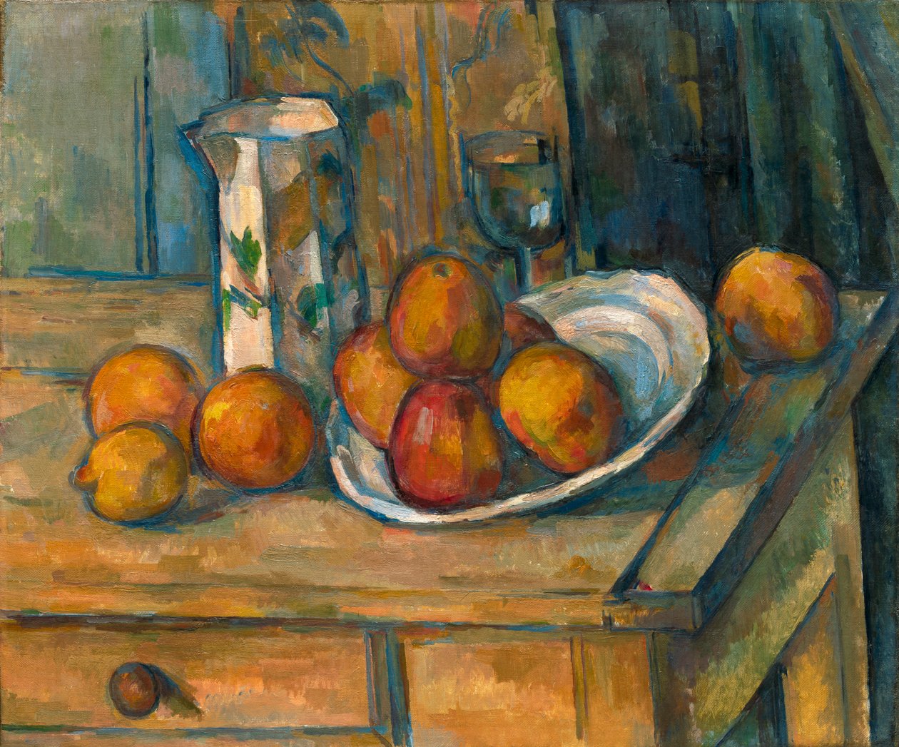 Naturaleza muerta con jarra de leche y frutas, c.1900 de Paul Cézanne