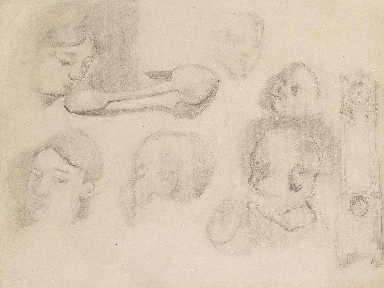 Estudios de una madre y un niño, siglo XIX de Paul Cézanne