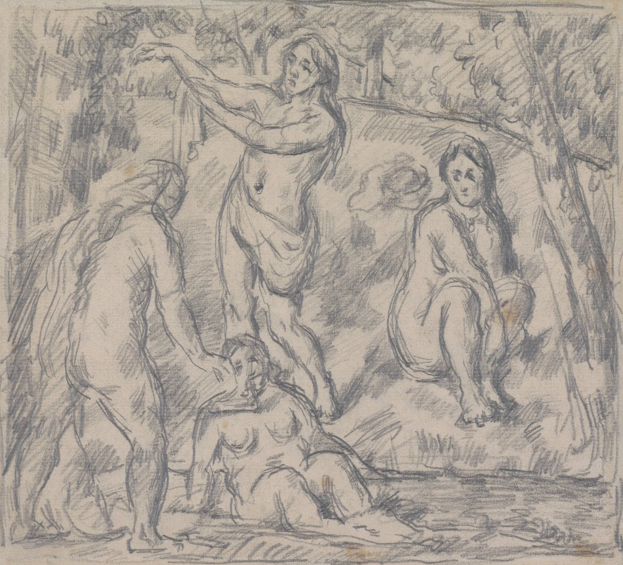 Estudio de cuatro mujeres bañándose de Paul Cézanne