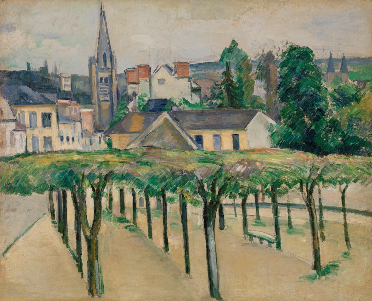 Plaza del pueblo, c.1881 de Paul Cézanne