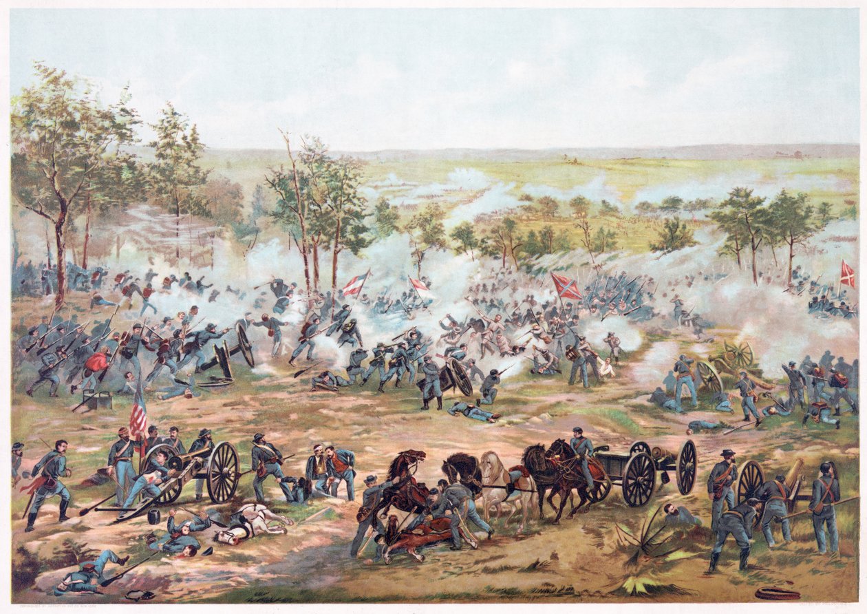 Batalla de Gettysburg, pub. Kurz und Allison, 1891 de Paul Dominique Philippoteaux