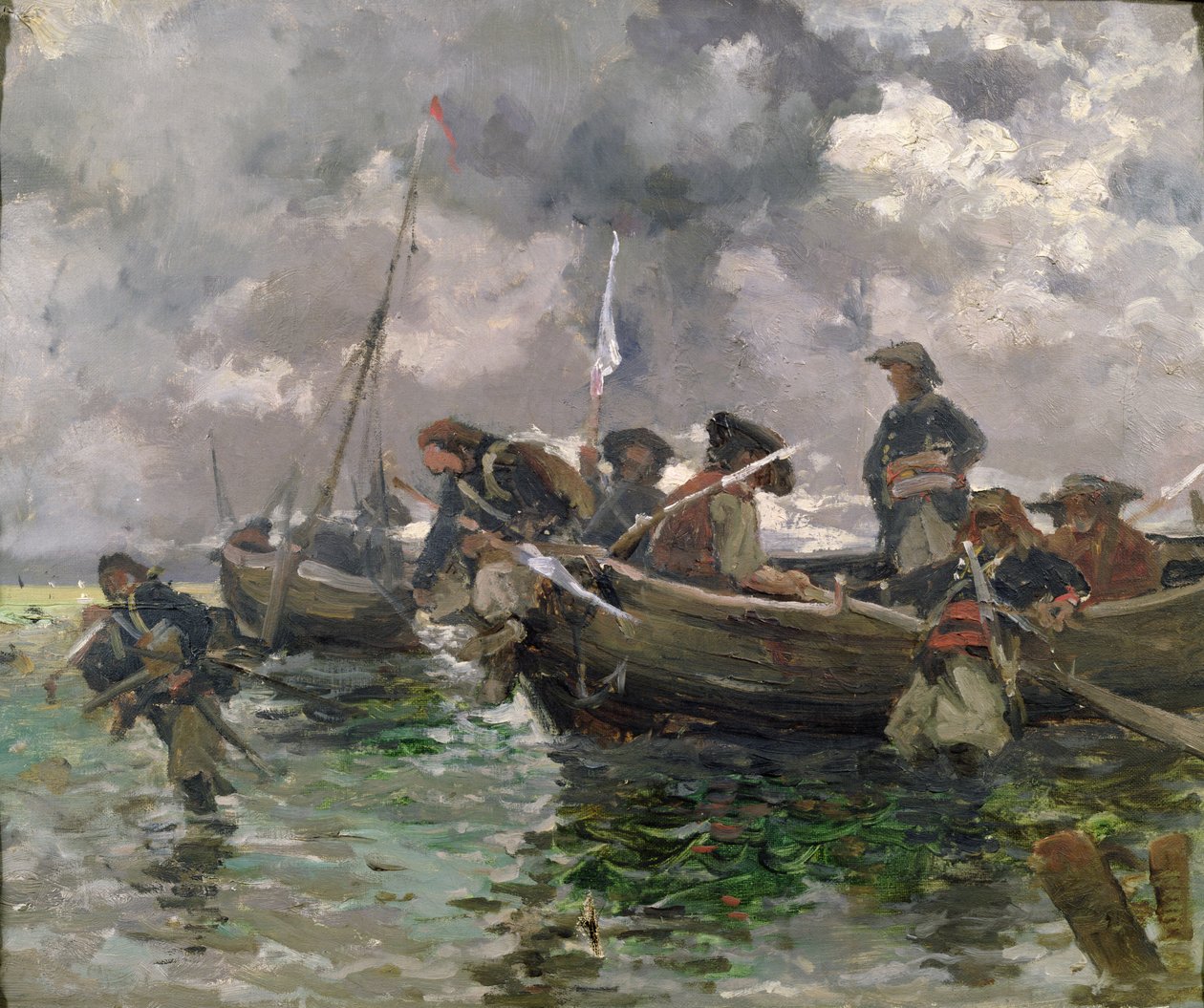 Escena de guerra en el mar de Paul Émile Boutigny