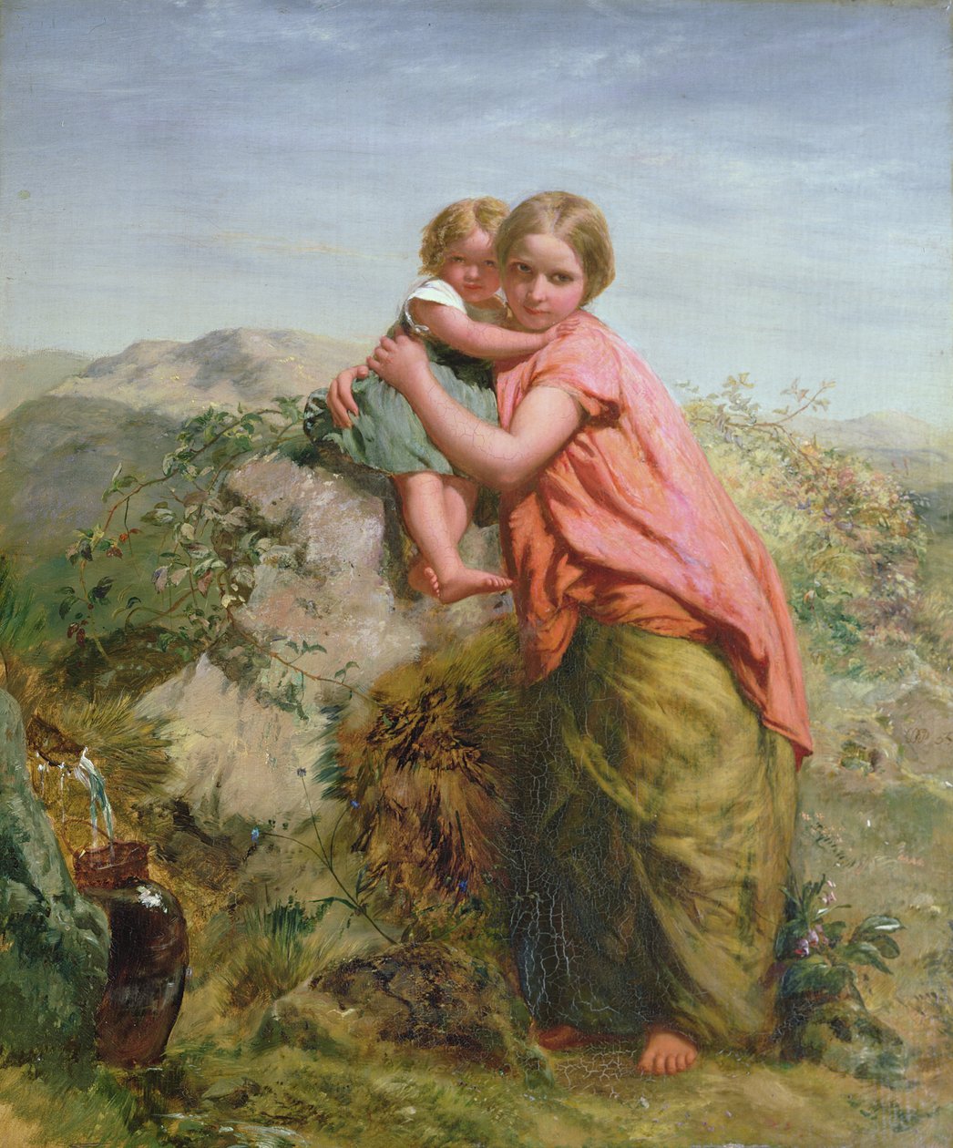 Campesino galés y niño de Paul Falconer Poole