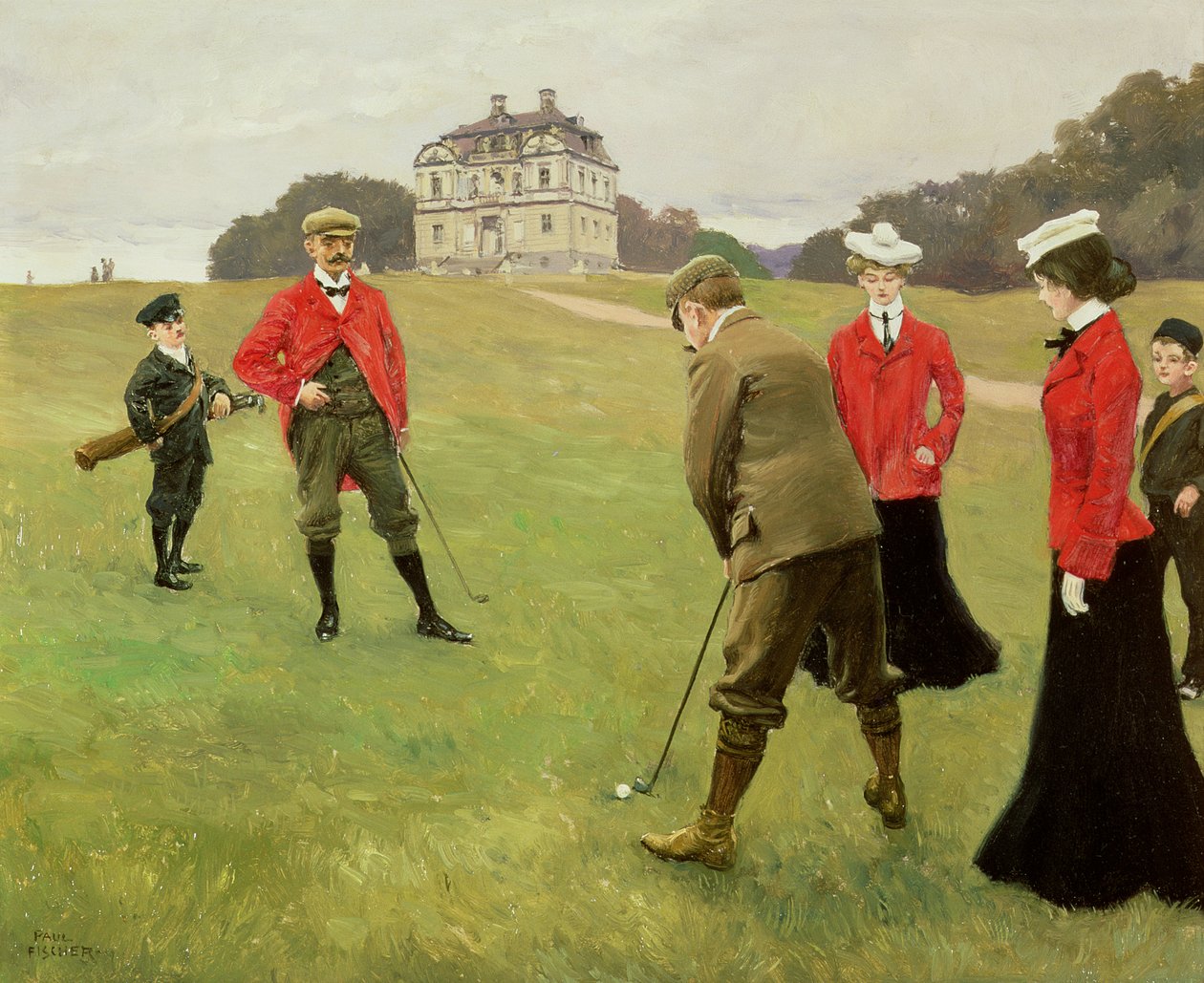 Jugadores de golf en el Club de Golf de Copenhague de Paul Fischer