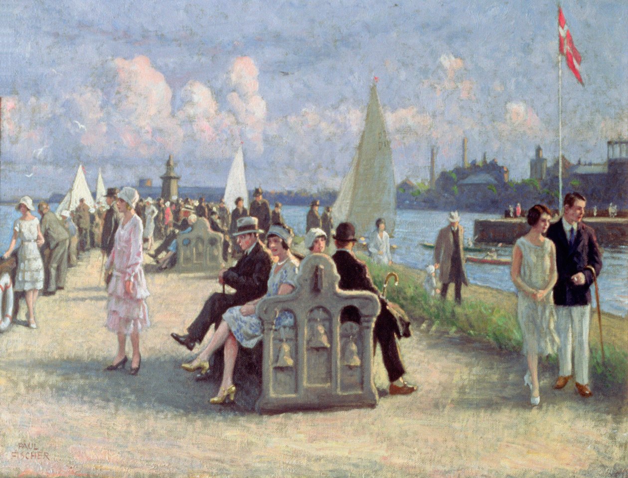Gente en un paseo de Paul Fischer