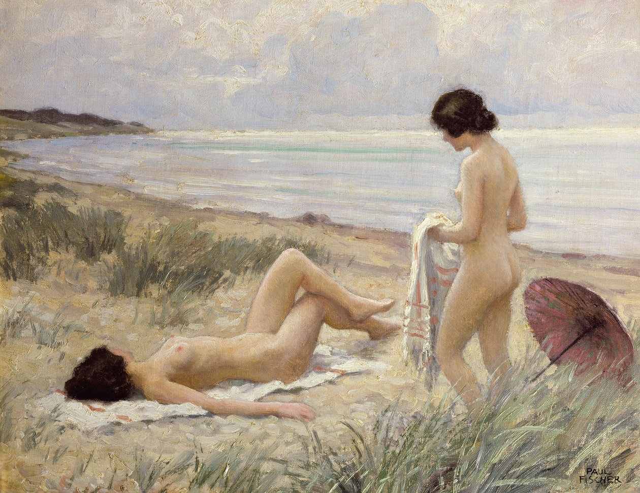 Verano en la playa de Paul Fischer