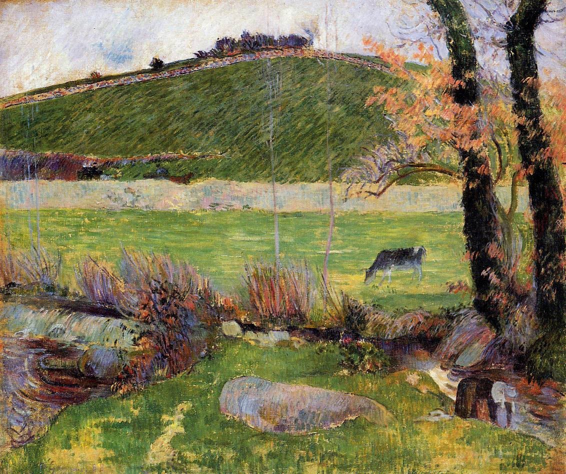 Un prado en las orillas del Aven de Paul Gauguin