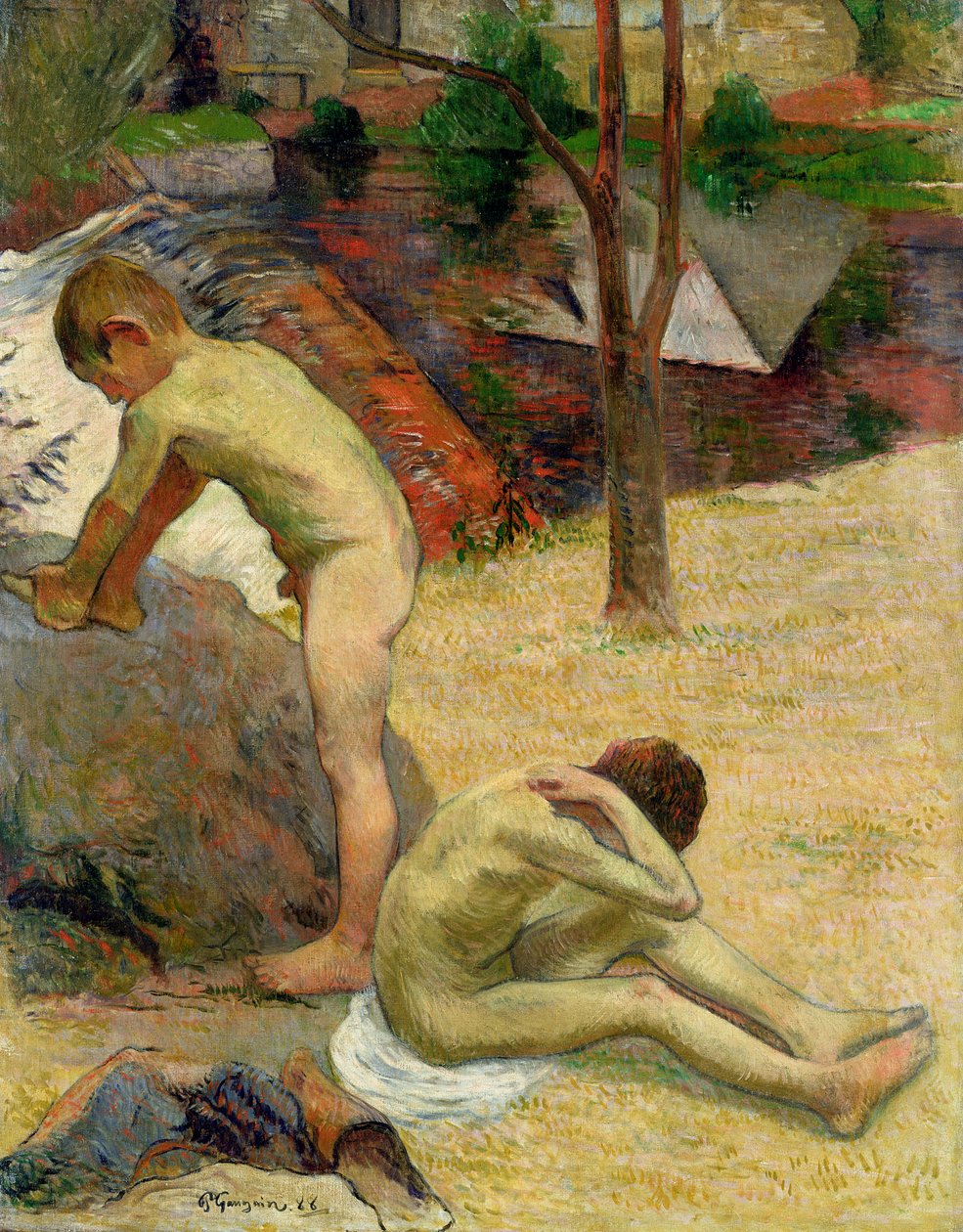 Niños bretones bañándose, 1888 de Paul Gauguin