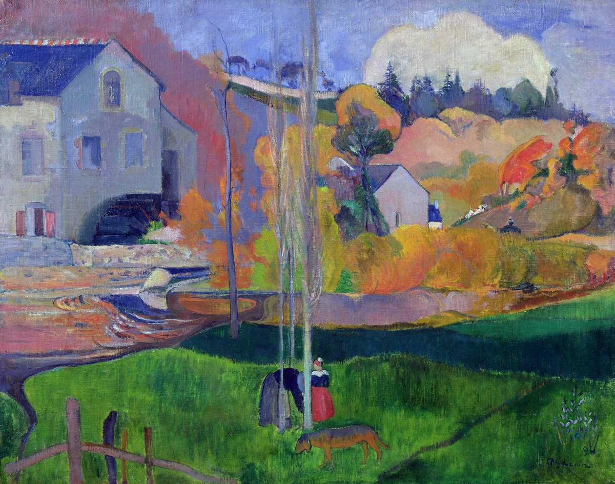 Paisaje de Bretaña: el molino de David, 1894 de Paul Gauguin
