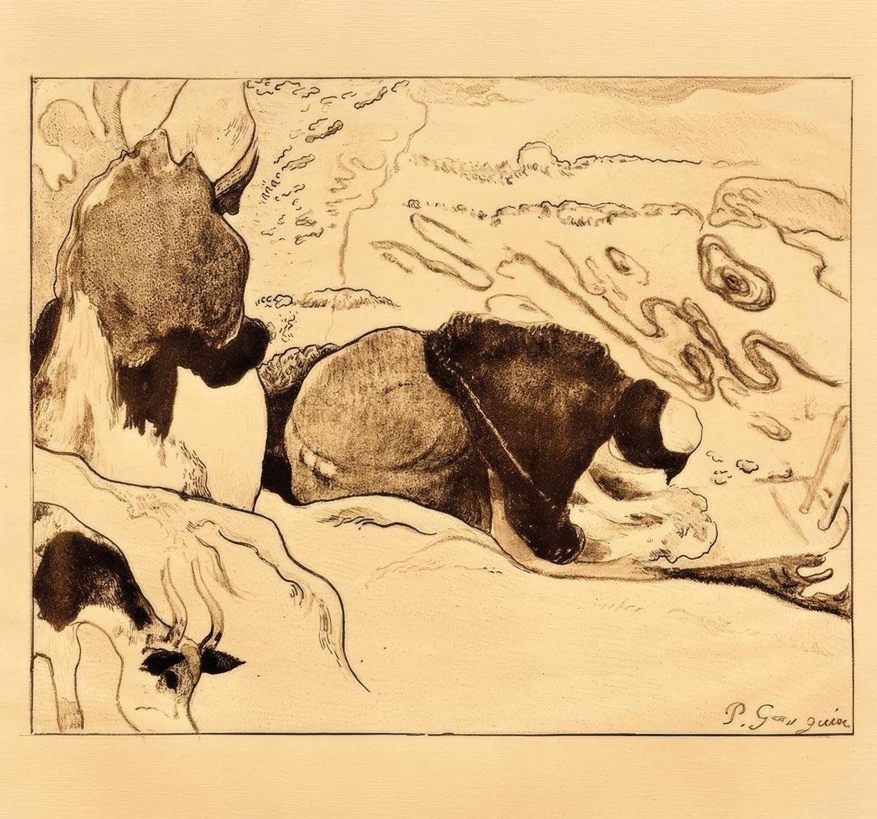 Las lavanderas de Paul Gauguin