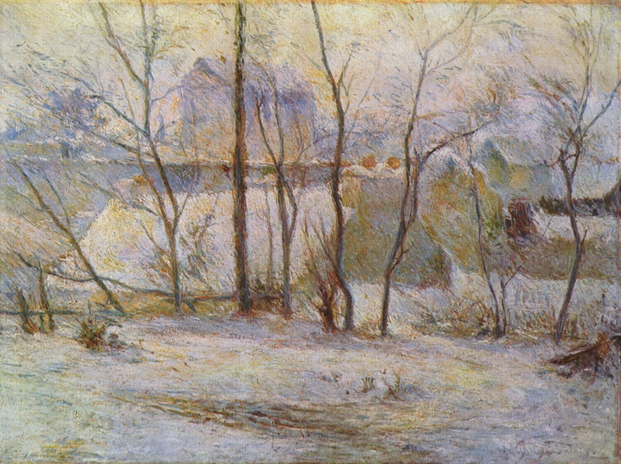 Jardín en la nieve de Paul Gauguin