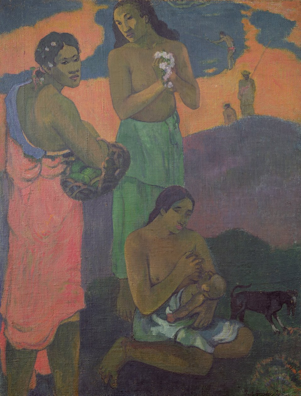 Maternidad, o Tres Mujeres en la Orilla del Mar, 1899 de Paul Gauguin