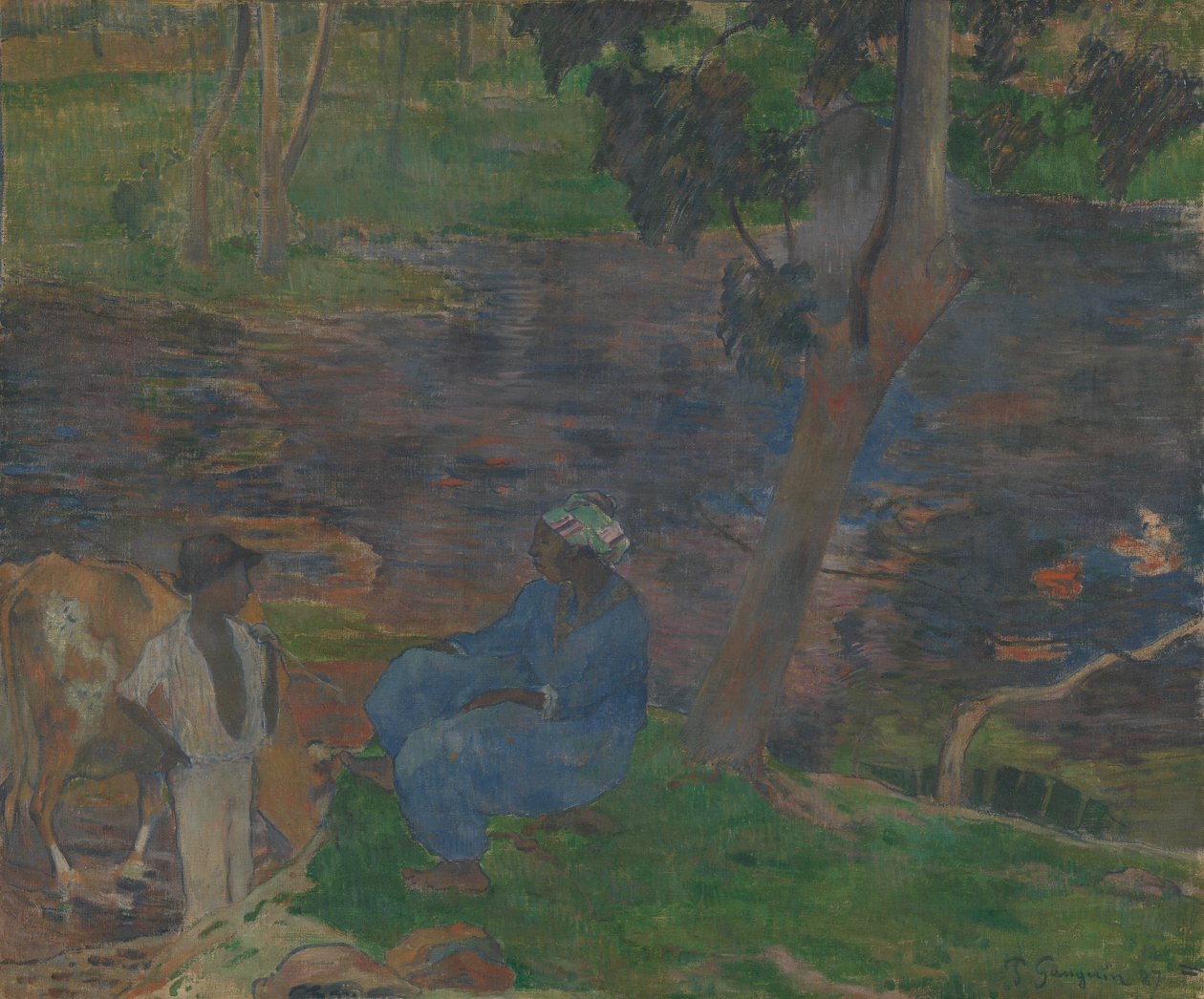 En las orillas del río en Martinica de Paul Gauguin