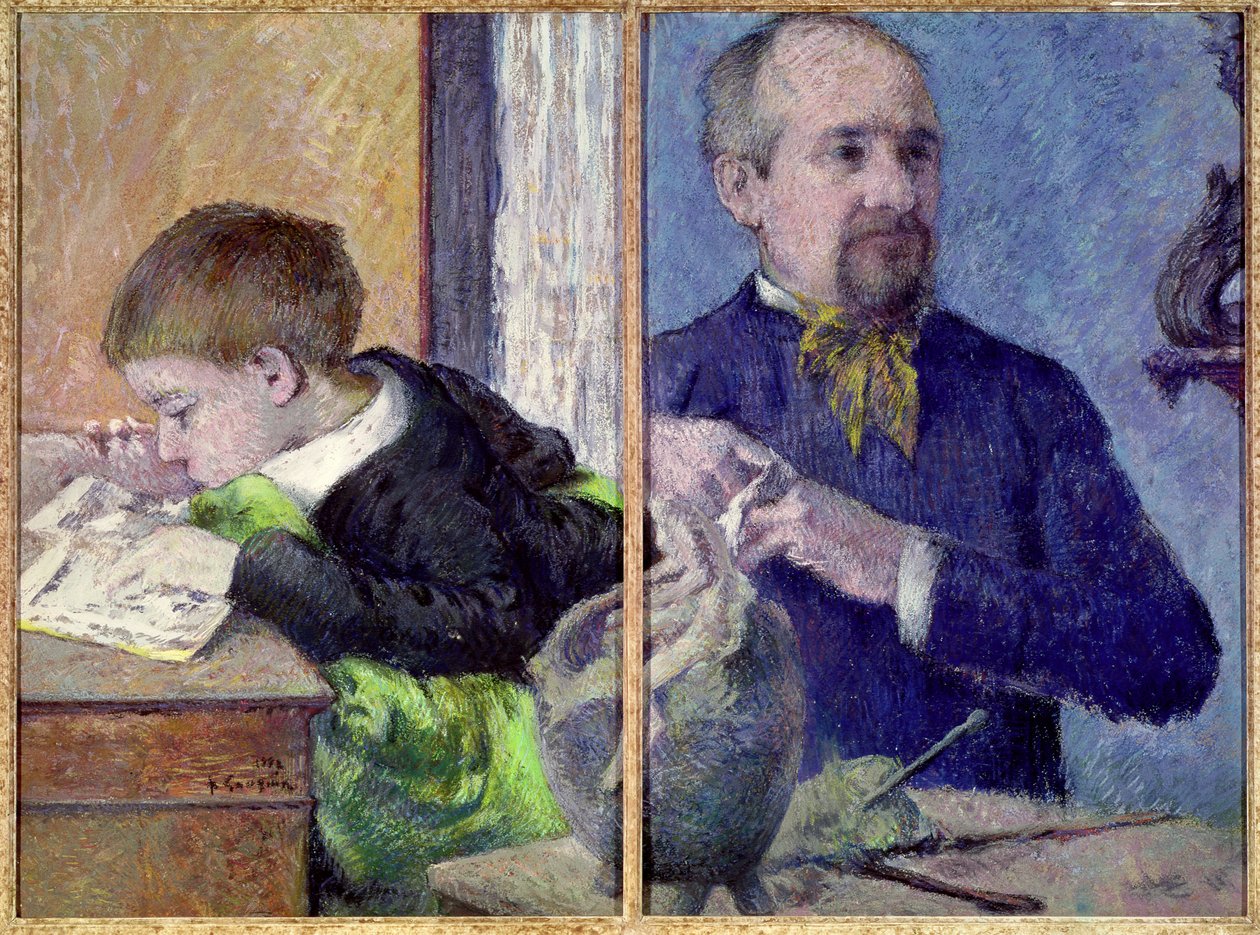 Retrato de Jean Paul Aube y su hijo de Paul Gauguin