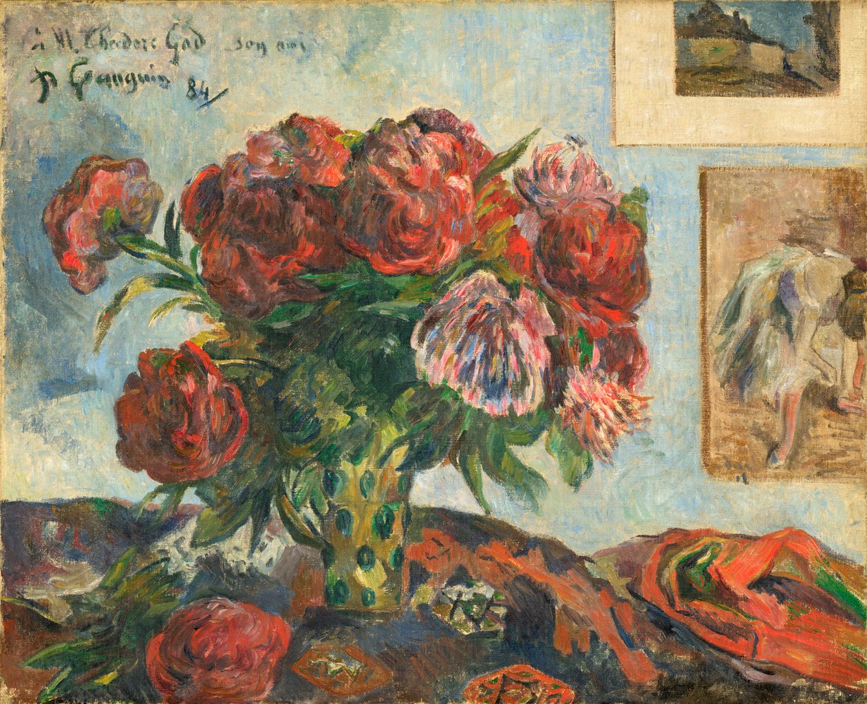 Naturaleza muerta con peonías de Paul Gauguin