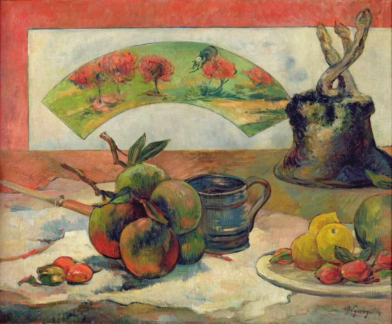 Naturaleza muerta con un abanico, c.1889 de Paul Gauguin