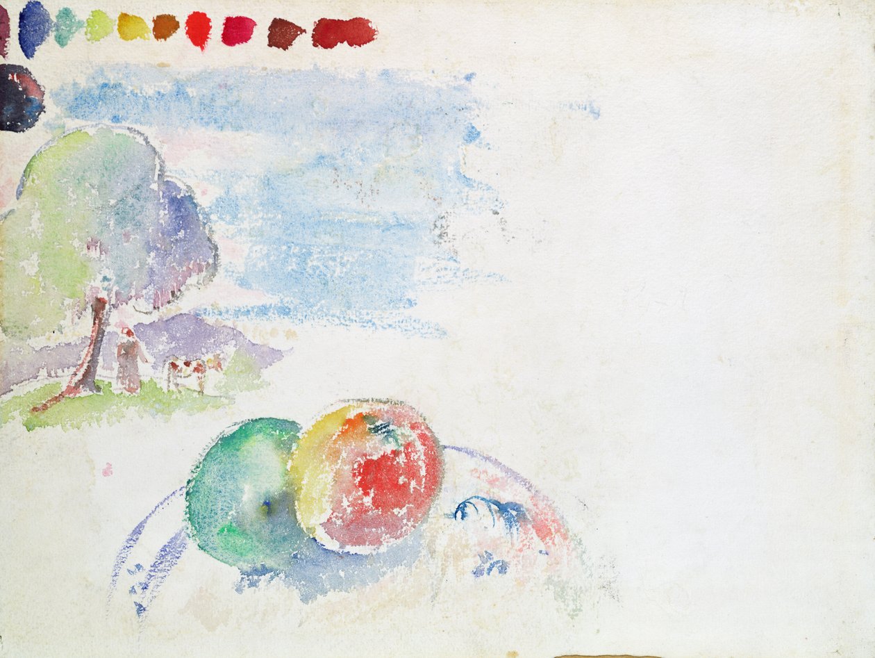 Estudio de frutas y un paisaje, 1892 de Paul Gauguin