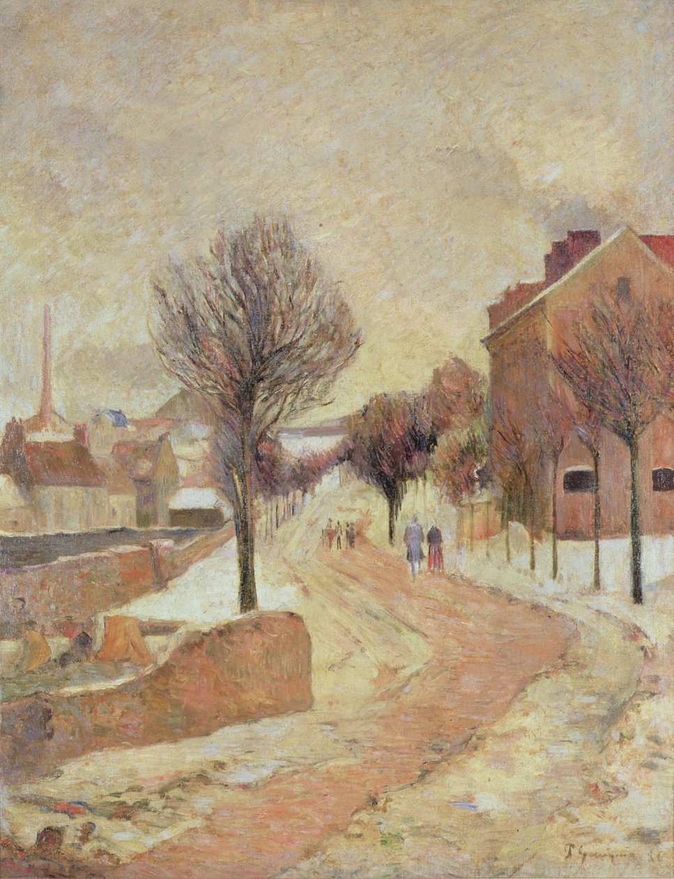 Suburbio bajo la nieve (Día de invierno), 1886 de Paul Gauguin