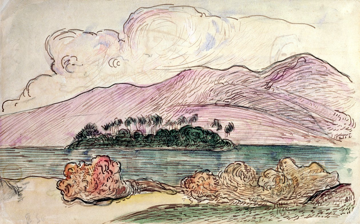 Paisaje tahitiano de Paul Gauguin