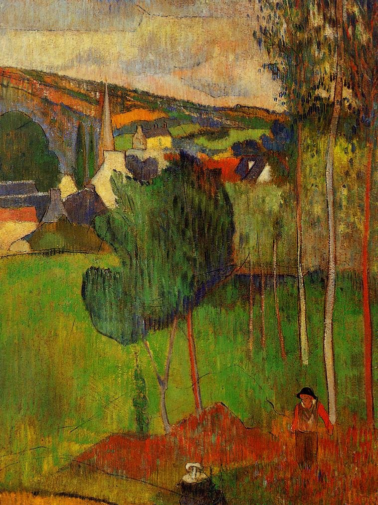 Vista de Pont-Aven desde Lezaven de Paul Gauguin