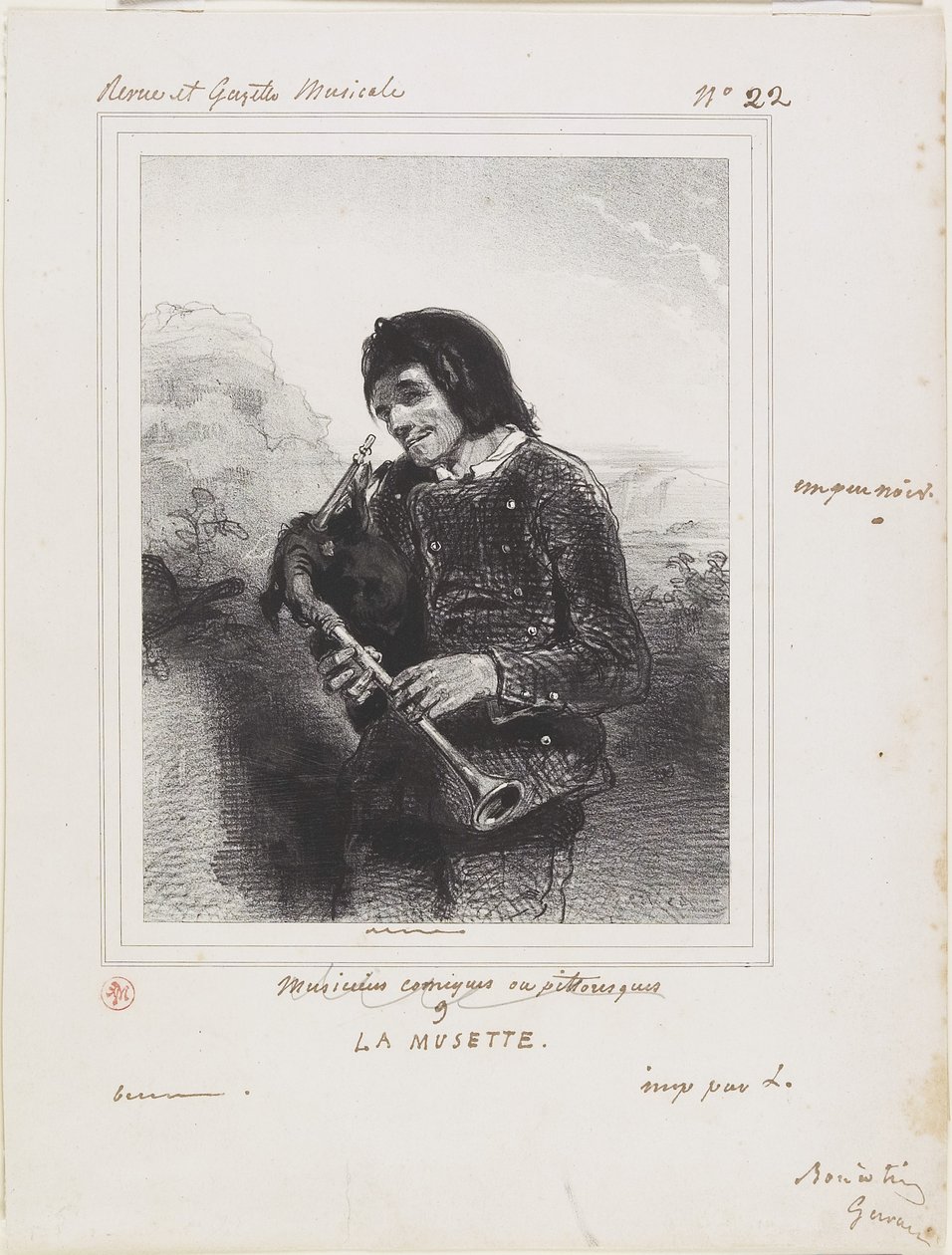 La Musette (El gaitero), 1844 de Paul Gavarni