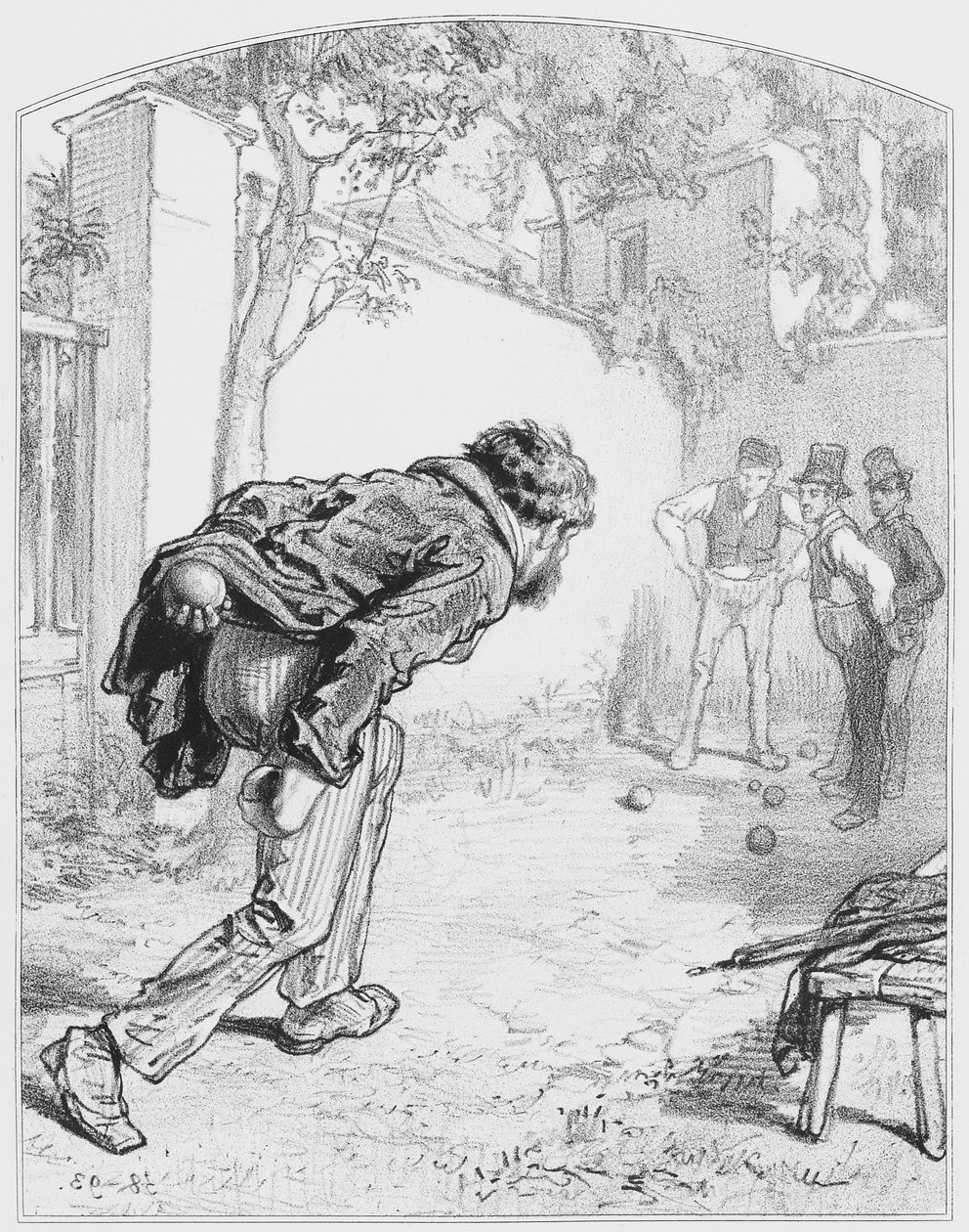 Les boules, Placa 11 de Les Toquades, 1858 de Paul Gavarni
