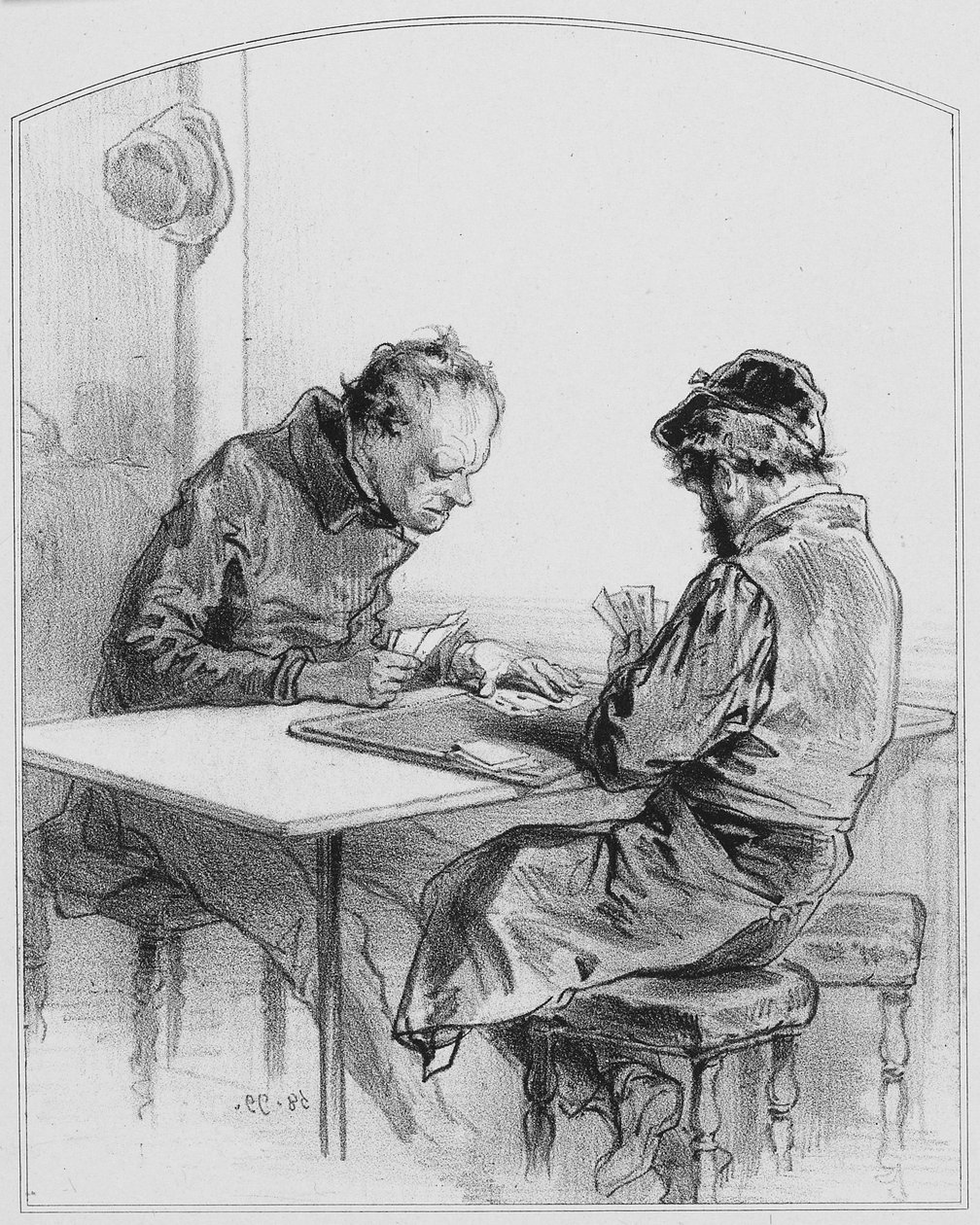 Les cartes, Placa 20 de Les Toquades, 1858 de Paul Gavarni