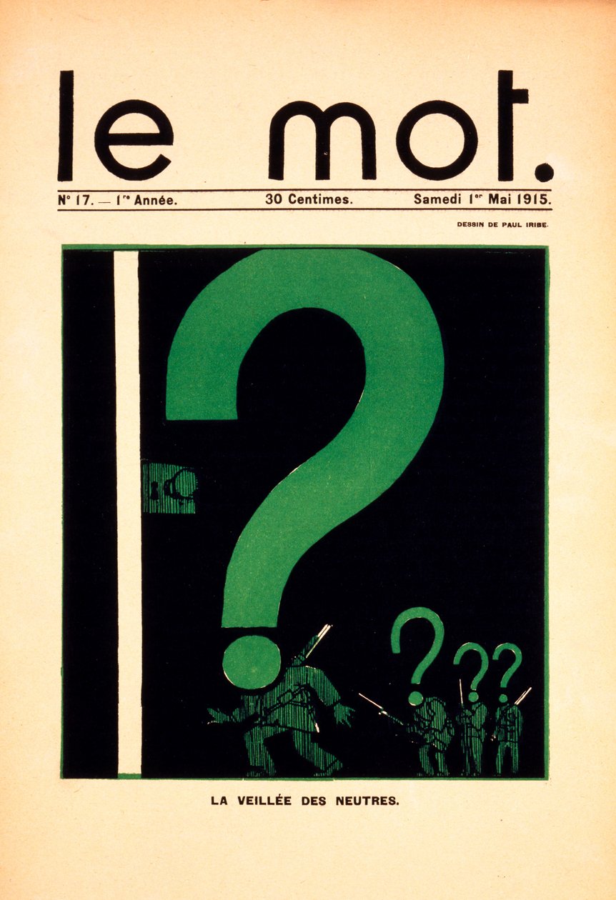 La Veillée des Neutres, portada de la revista 