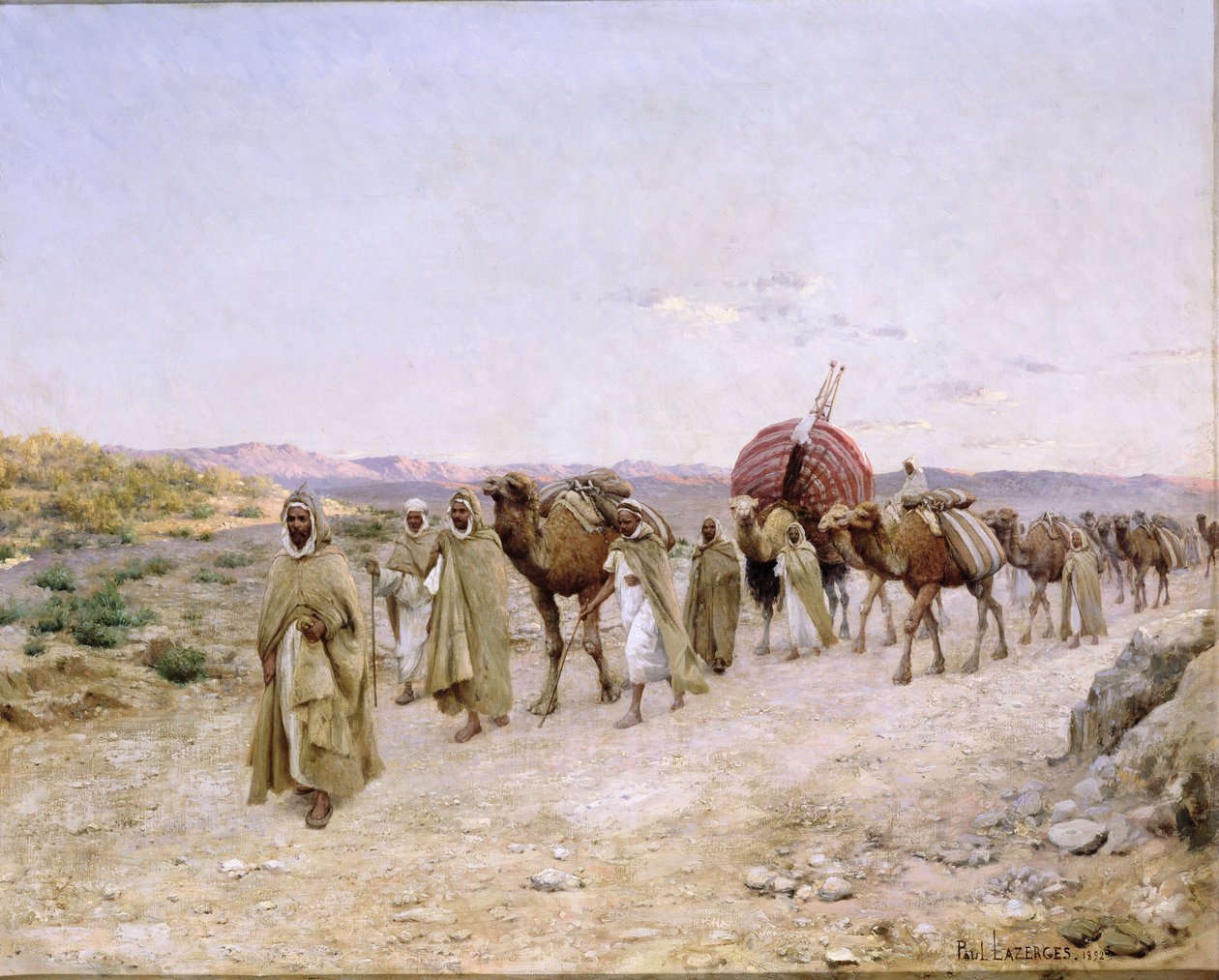Una caravana cerca de Biskra, 1892 de Paul John Baptiste Lazerges