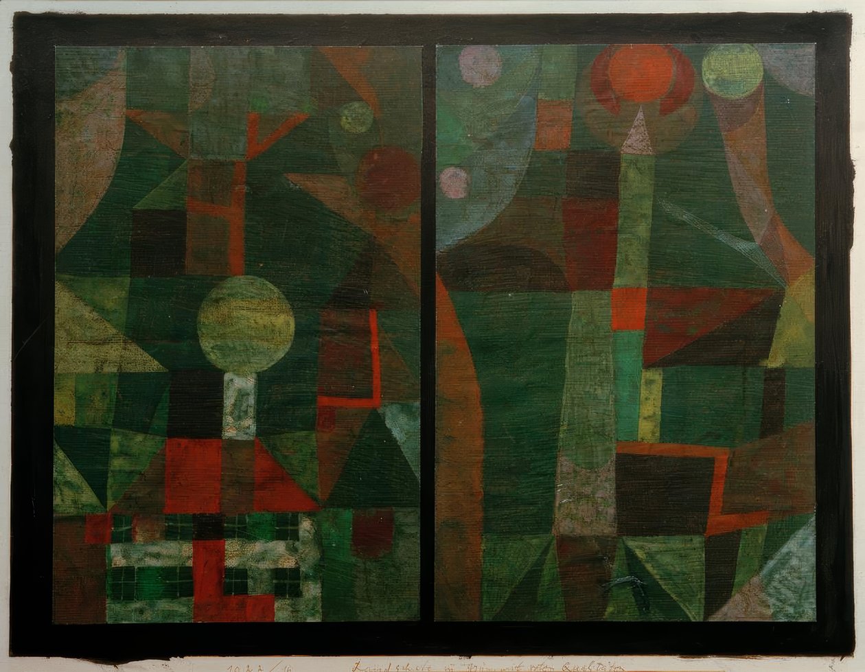 Paisaje en verde con cualidades rojas de Paul Klee