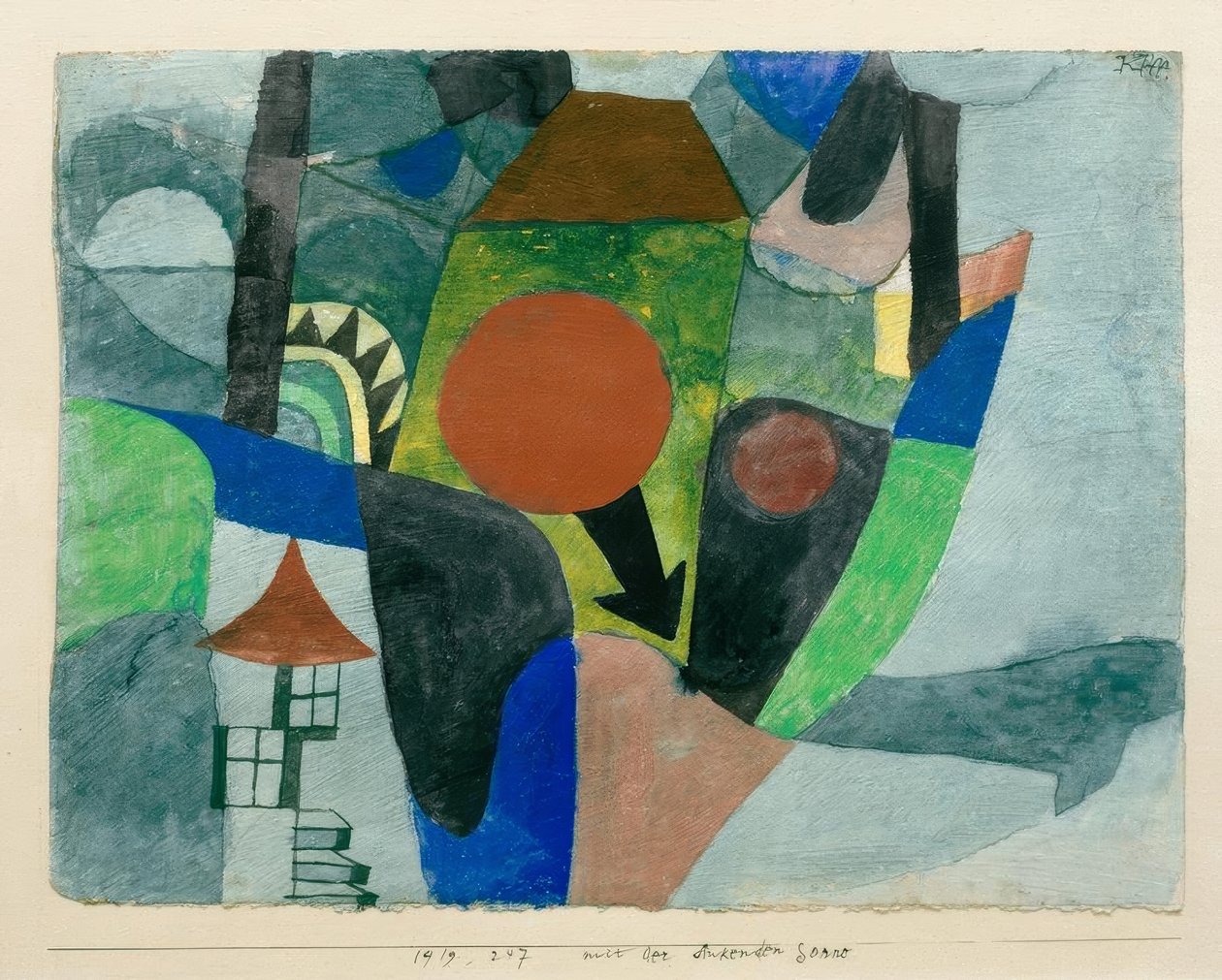 Paisaje con sol poniente de Paul Klee