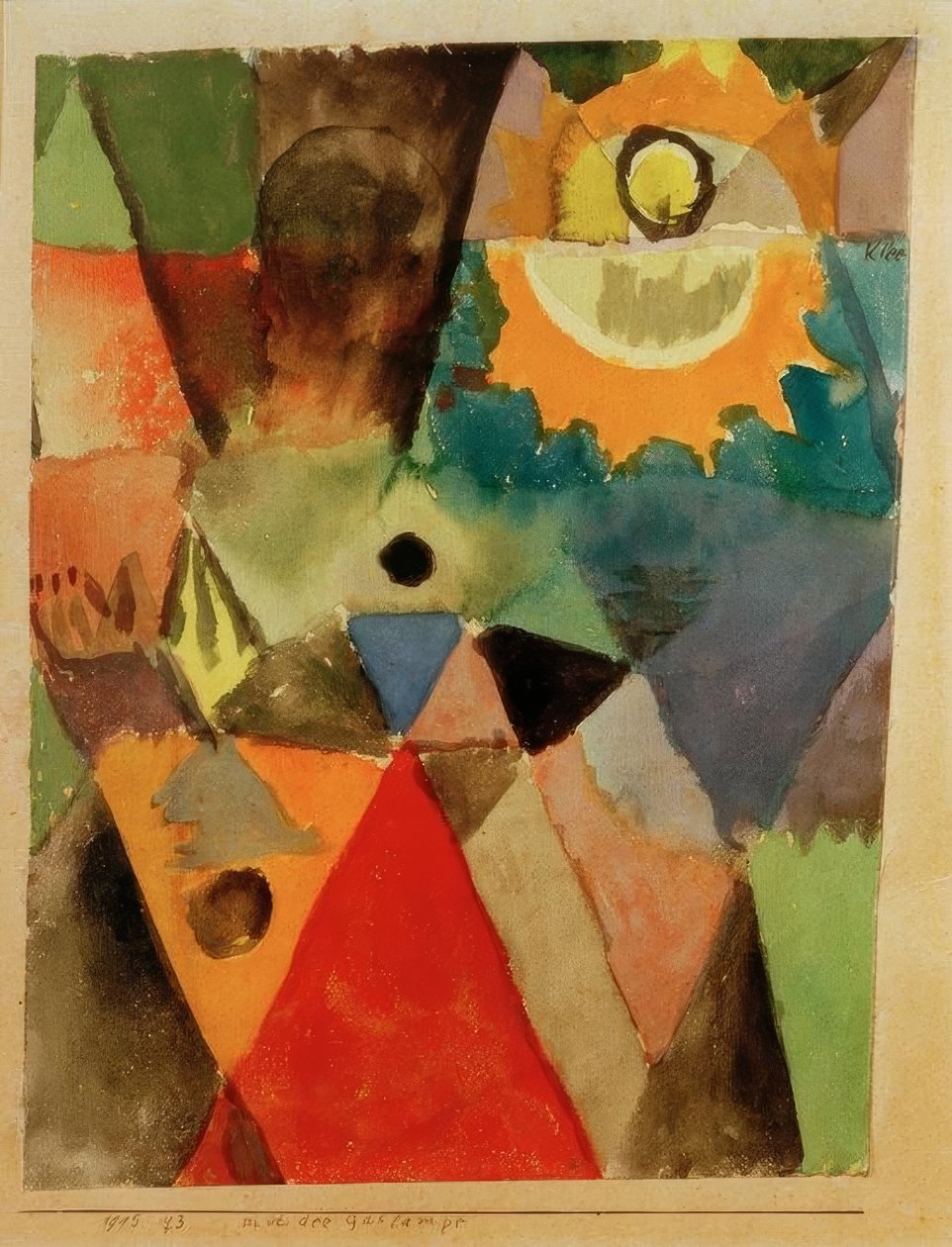 Con la lámpara de gas (Naturaleza muerta con la lámpara de gas) de Paul Klee
