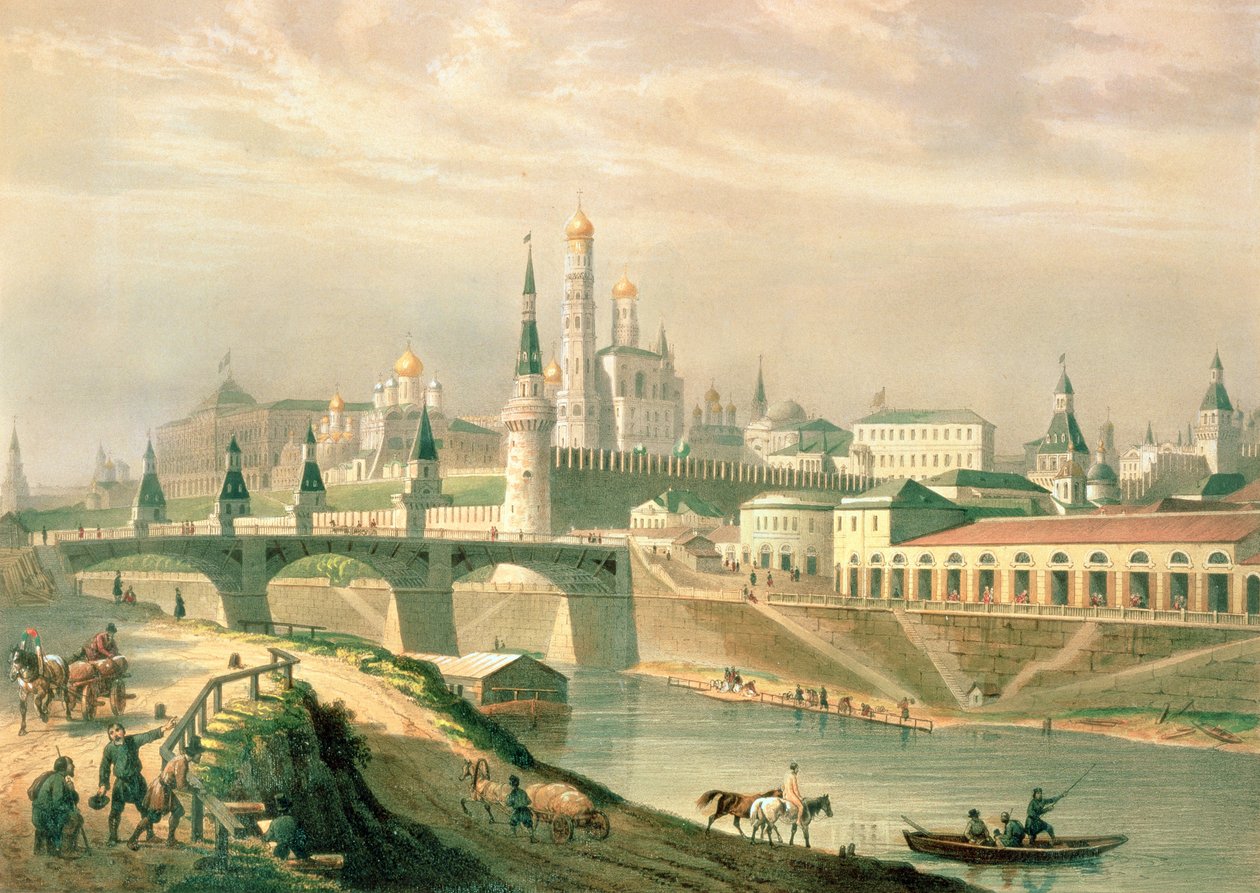 Vista del Kremlin de Moscú, 1830 de Paul Marie Roussel
