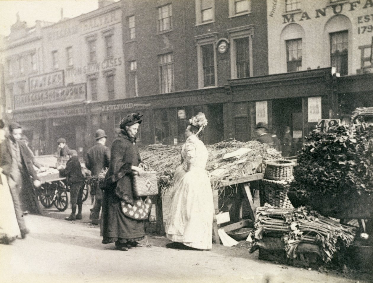 Vendedores ambulantes en Londres, The New Cut, 1893 de Paul Martin