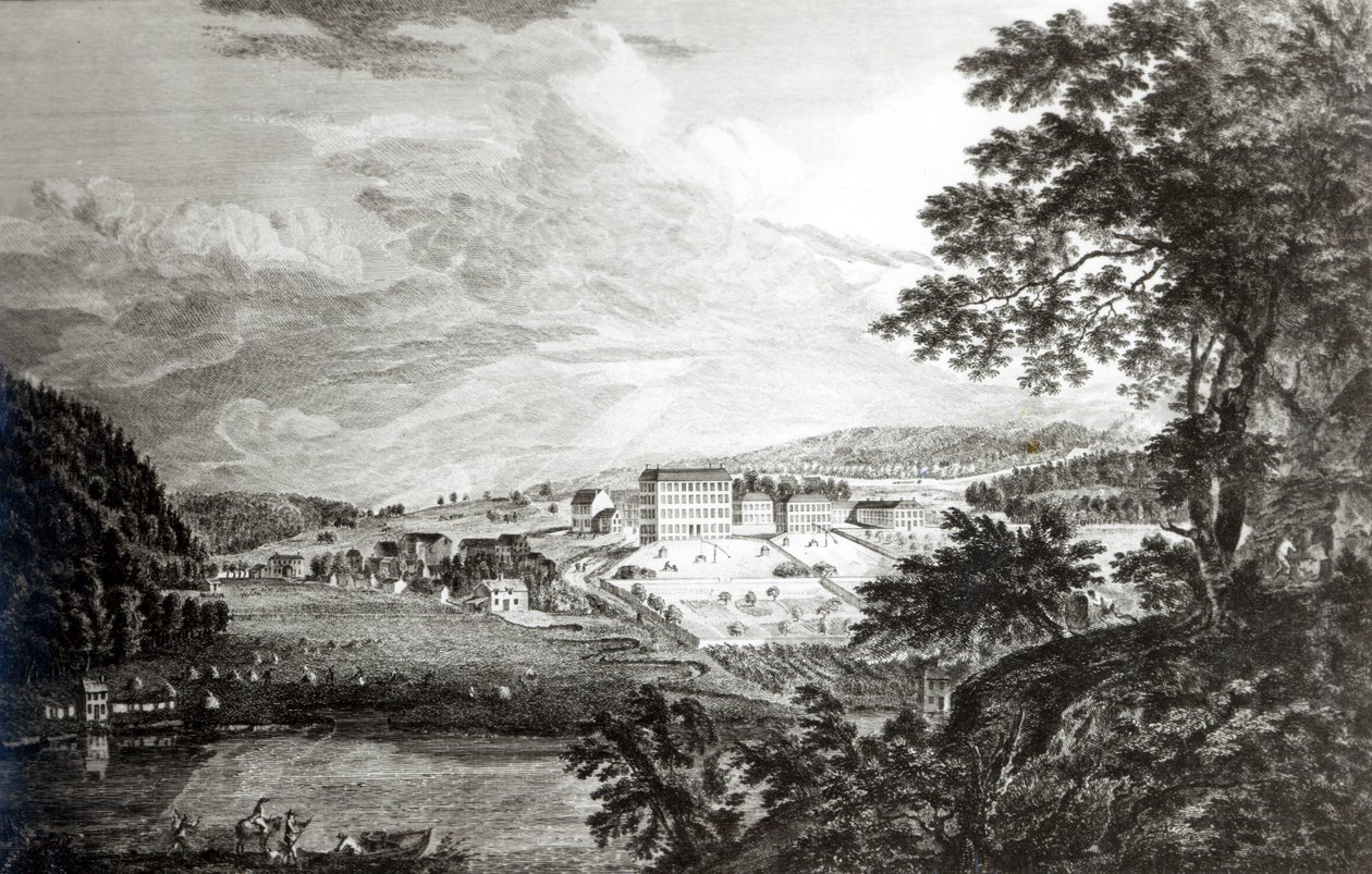 Vista de Bethlem, el Gran Asentamiento Moravo en la provincia de Pensilvania de 