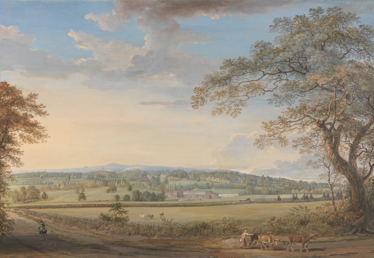 Vista de Vinters en Boxley, Kent, con los molinos de papel turco del Sr. Whatman de Paul Sandby