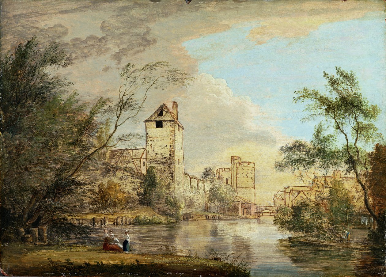 Una vista inacabada de la Puerta Oeste, Canterbury, c.1790-1800 de Paul Sandby
