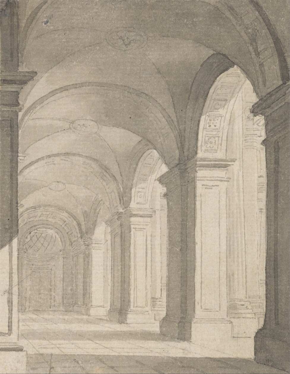 Columnata con techo abovedado de Paul Sandby