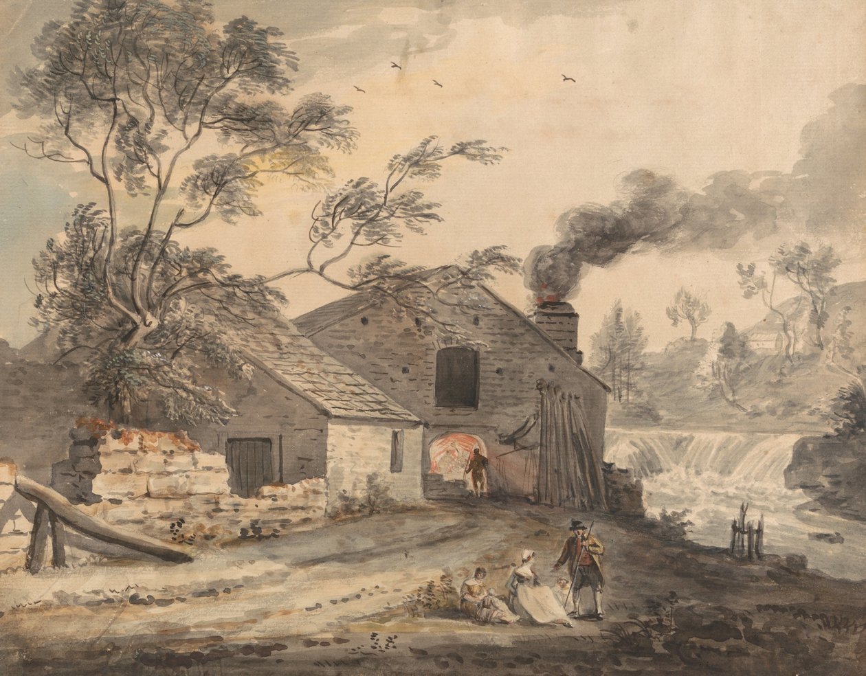 Forja de hierro en el río Kent, Westmorland de Paul Sandby