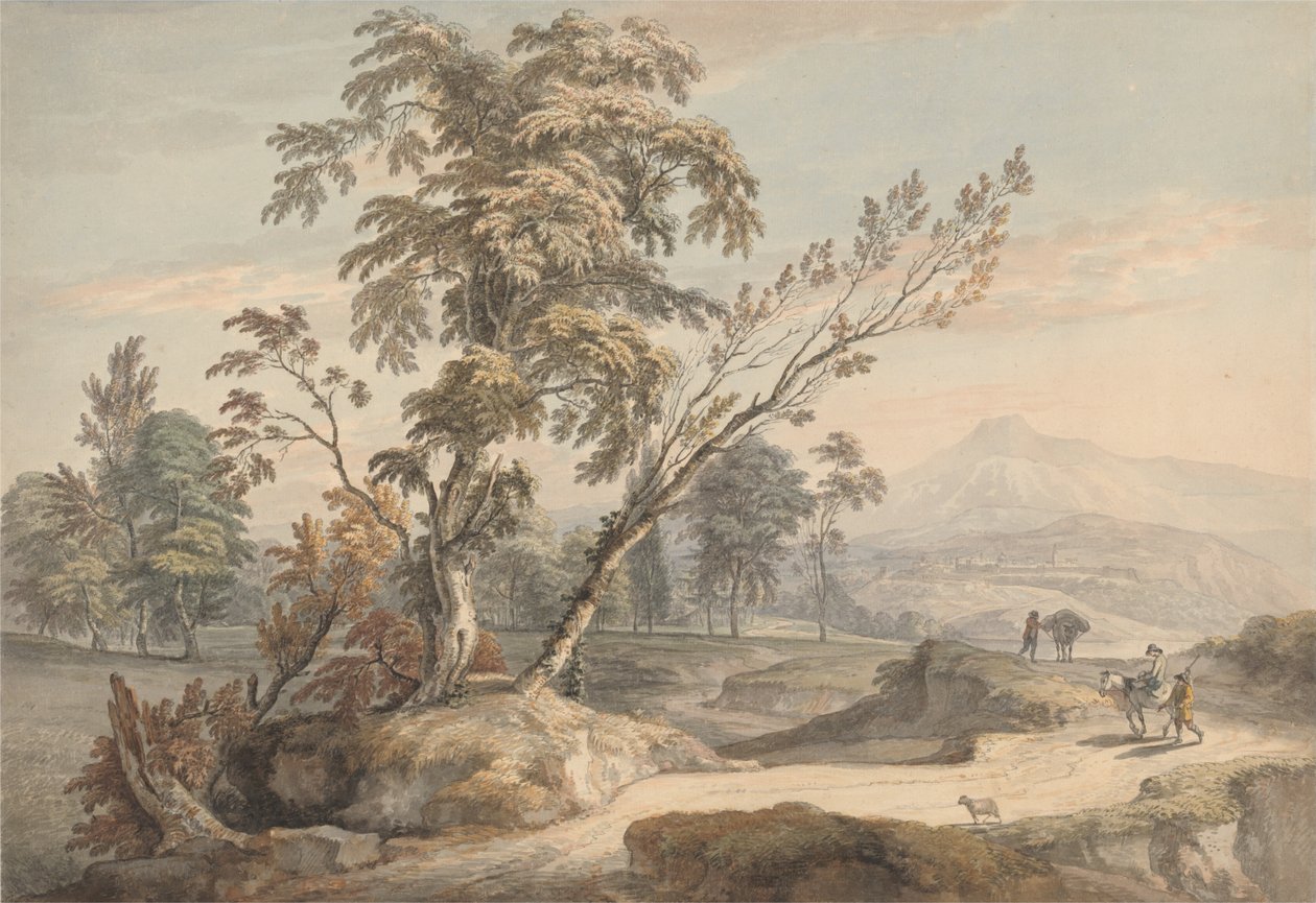 Paisaje italianizante con viajeros n.º 2 de Paul Sandby