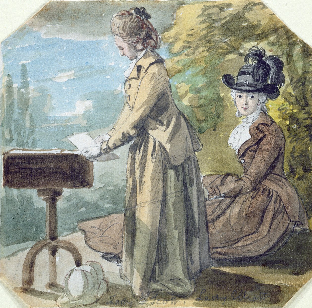 Lady Francis Scott y Lady Elliot, c.1770 de Paul Sandby