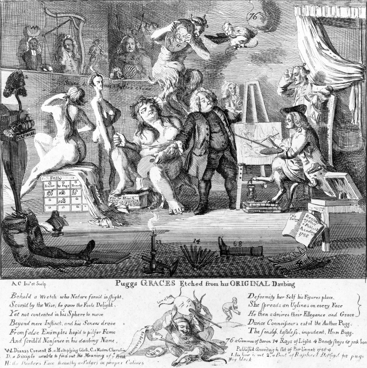 Las gracias de Puggs grabadas de sus dibujos originales, 1753 de Paul Sandby
