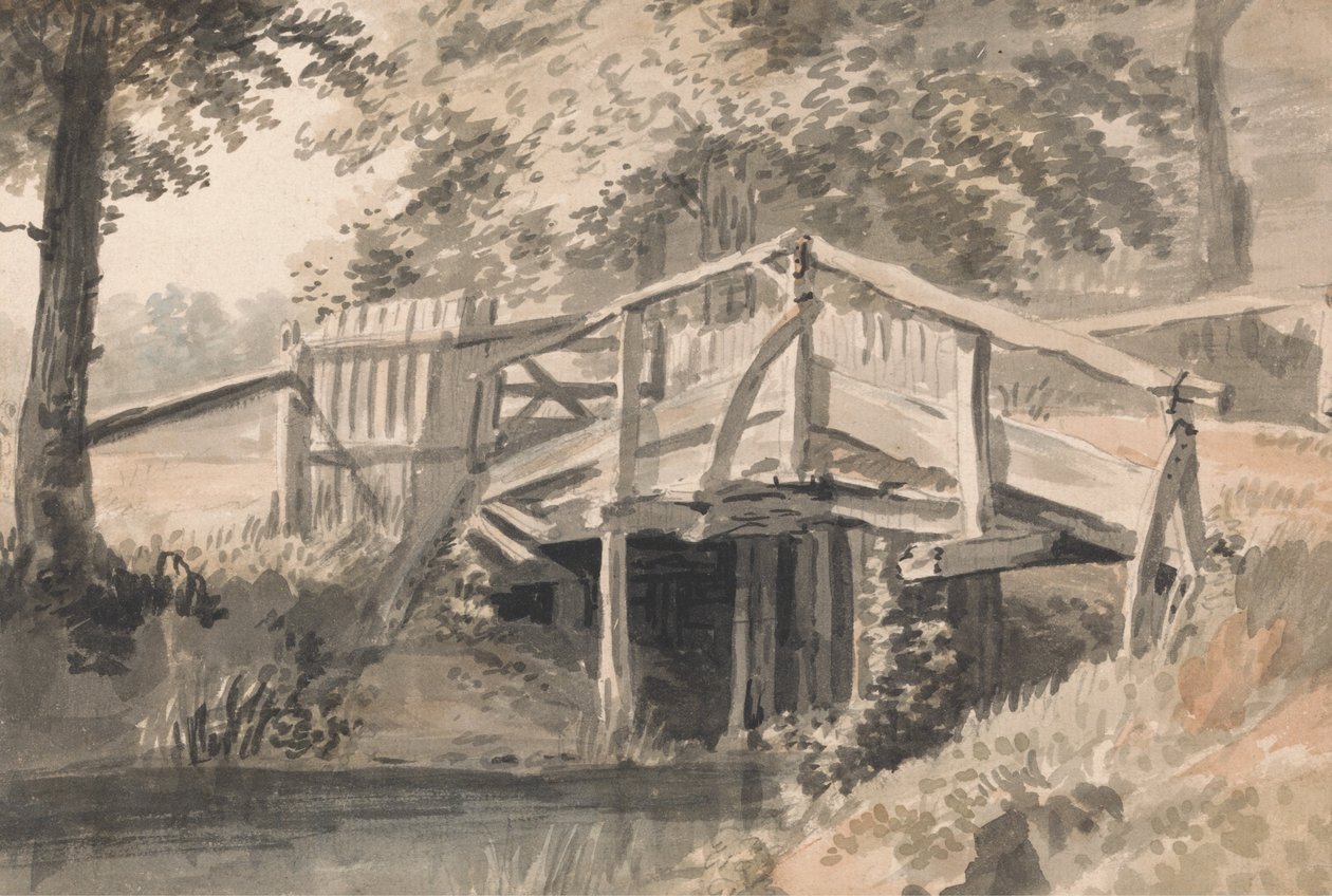 Arroyo y puente de madera de Paul Sandby