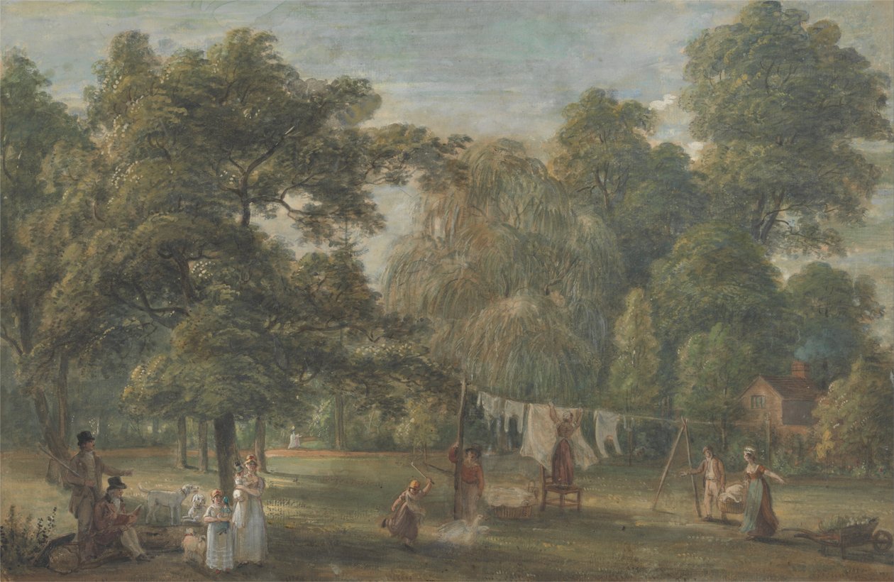 El jardín de la casa de Thomas Sandby en Englefield Green cerca de Windsor de Paul Sandby