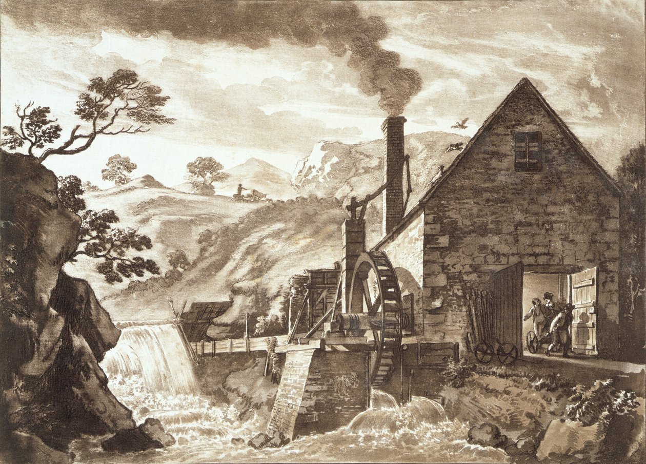 La Forja de Hierro entre Dolgelli y Barmouth en Merionethshire, publicado en 1776 de Paul Sandby